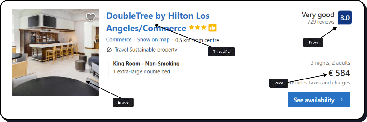 booking page item
