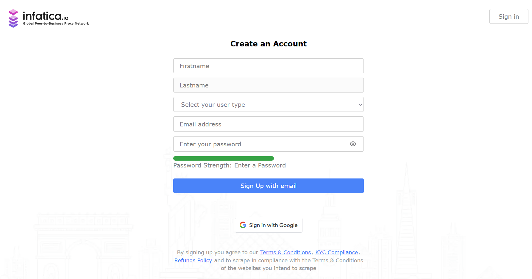 create infatica account